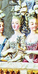 "The Coronation of Louis XVI" : detail of Marie Antoinette with her ladies in the grandstand